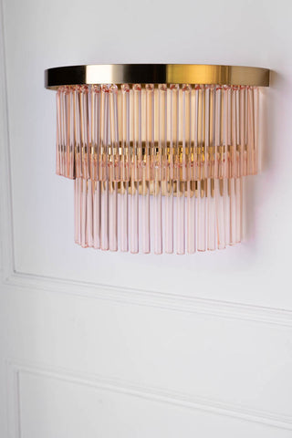 Image of the Pink Tiered Glass Wall Light