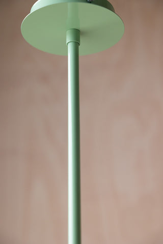Image of the top of the Mint Green Metal & Ribbed Glass Ceiling Light