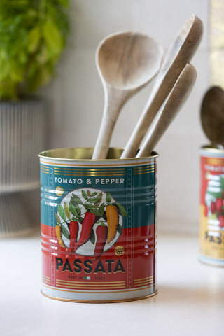 Image of the Set Of 2 Passata Storage Tins with utensils