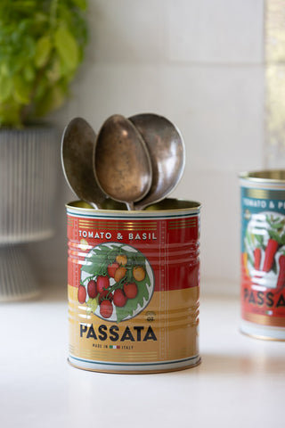 Image of the Set Of 2 Passata Storage Tins with cutlery