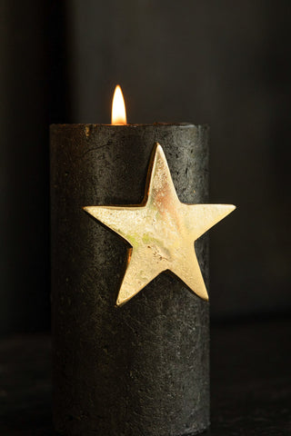 Image of the Set Of 4 Gold Star Pillar Candle Pins