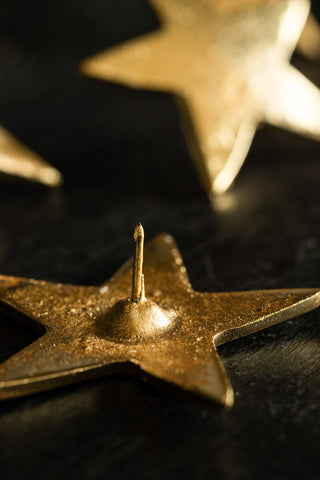 Image of the pin for the Set Of 4 Gold Star Pillar Candle Pins