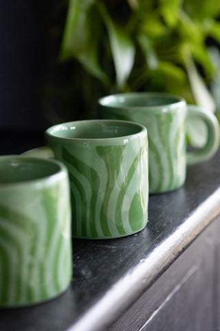 Detail image of the Small Green Abstract Marble Mug