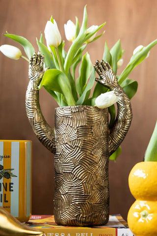 Image of the Waving Arms Gold Vase