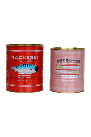 Image of the Set Of 2 Fish Storage Tins on a white background