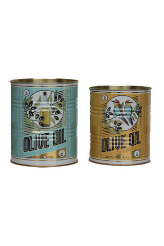 Image of the Set Of 2 Olive Oil Storage Tins on a white background