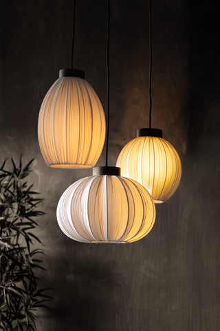 Lifestyle image of the Natural Pleated Cluster Ceiling Light