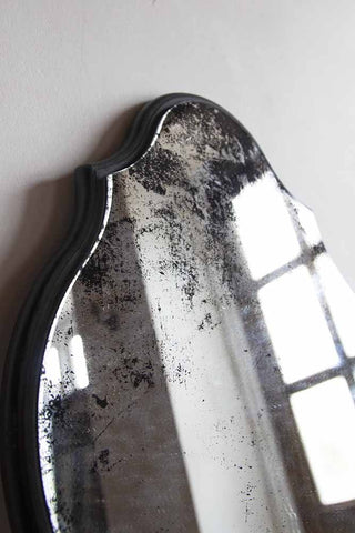 Close-up image of the top of the Vintage Style Foxed Wall Mirror