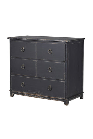 Image of the Distressed Vintage Style 5-Drawer Chest Of Drawers on a white background