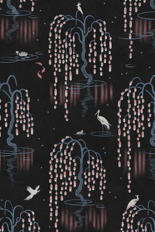 Close-up image of the Divine Savages Kyoto Blossom Black Cherry Wallpaper
