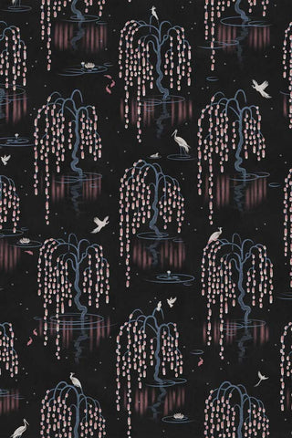 Image of the Divine Savages Kyoto Blossom Black Cherry Wallpaper