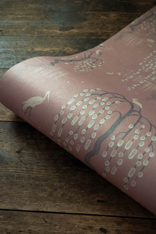 Detail image of the Divine Savages Kyoto Blossom Lotus Pink Wallpaper