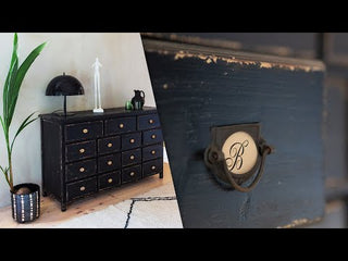 Antique Style Black Multi-Drawer Storage Cabinet
