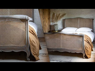 King Size Roll Top Woven Cane Bed