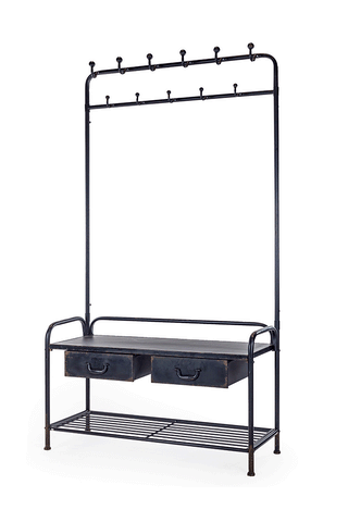 Image of the Industrial-Style Hallway Storage Coat Rack on a white background 