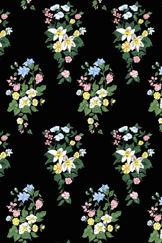 Image of the JoJo & Trixie Floral New York Black Wallpaper