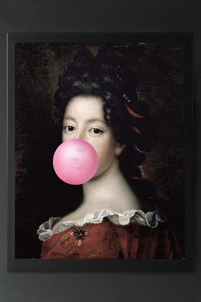 絵画 bubble gum Pink Bubblegum Traditional Lady Portrait Canvas | Rockett St George
