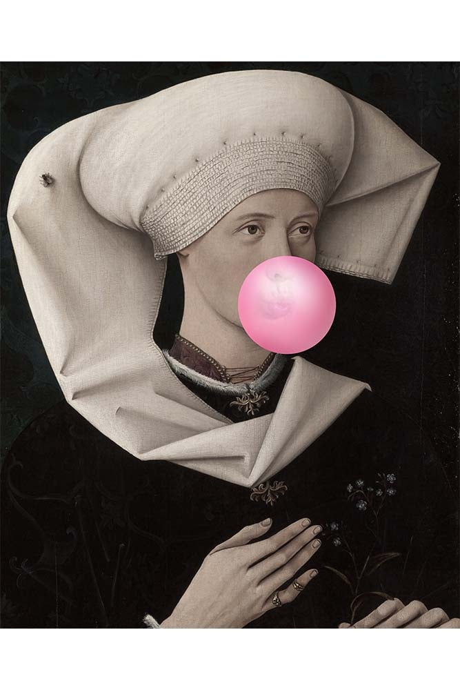 Pink Bubblegum Viscountess Portrait Canvas | Rockett St George