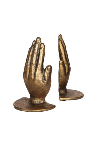Image of the Gold Holding Hands Bookends on a white background