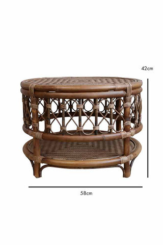 Dimension image of the Wicker Coffee Table With Shelf