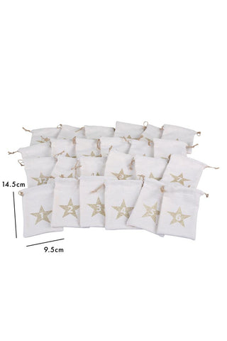 Dimension image of the Gold Christmas Advent Calendar Pouches
