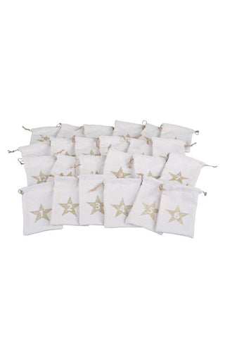 Image of the Gold Christmas Advent Calendar Pouches on a white background
