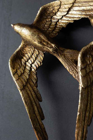 Detail image of the Golden Swallows Bird Wall Hanging