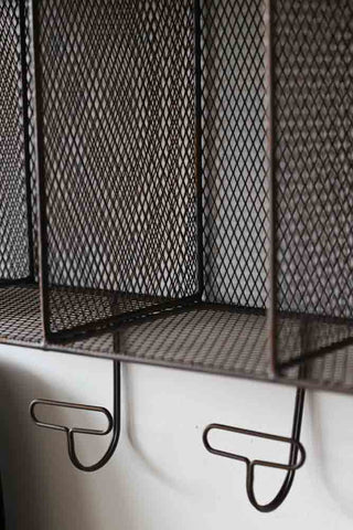 Close-up image of the Pigeon Hole Wall Unit With Hooks