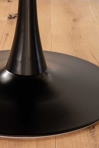 Image of the base on the 70's Inspired Black Round Dining Table 