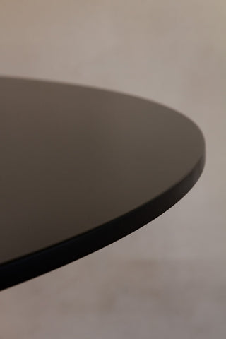 Image of the top on the 70's Inspired Black Round Dining Table 