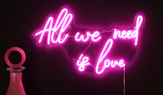 Landscape image of the All We Need Is Love LED Acrylic Neon Light