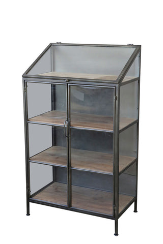 Image of the Antique Brass Glass Display Cabinet on a white background