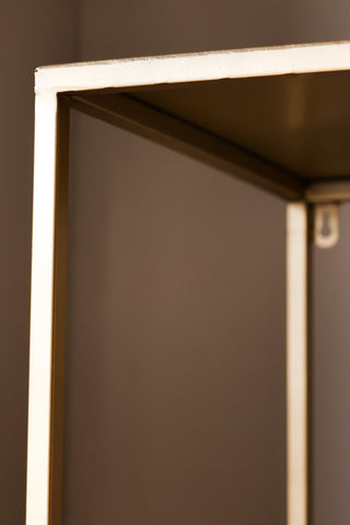 Image of the finish on the Antique Brass Slim 6-Tier Shelving Unit