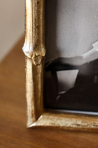 Detail image of the Antique Gold Bamboo Photo Frame 4x6"