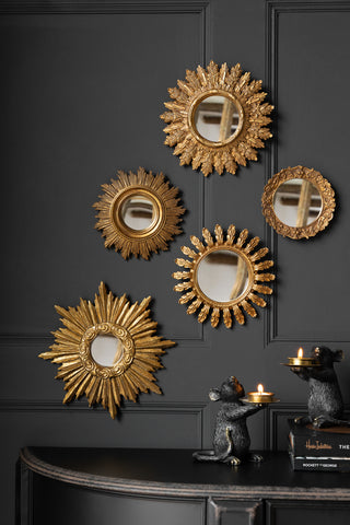 Image of the Antique Gold Small Star Convex Mirror
