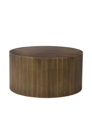 Image of the Antique Brass Round Coffee Table on a white background