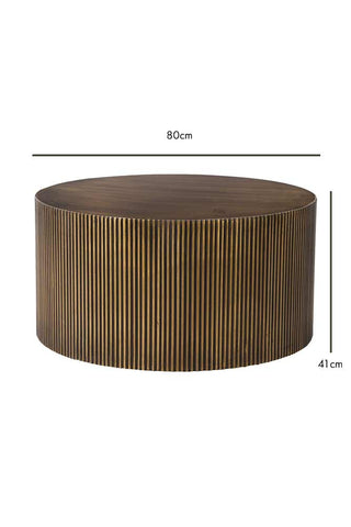 Dimension image of the Antique Brass Round Coffee Table