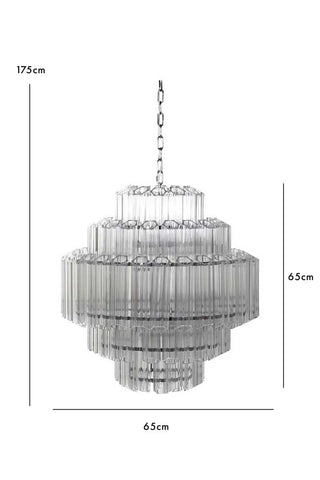 Dimension image of the Stunning Art Deco Crystal Chandelier