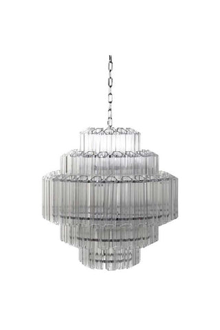 Image of the Stunning Art Deco Crystal Chandelier on a white background