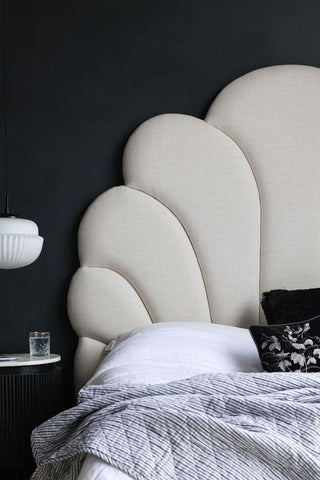Close-up lifestyle image of the Art Deco Super King Headboard