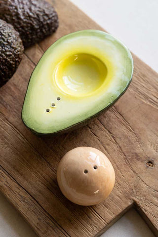 Lifestyle image of the Avocado Salt & Pepper Shakers