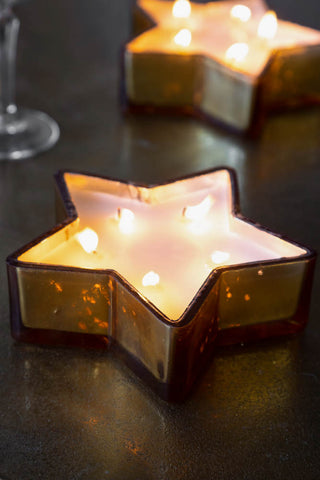 Image of the Balsam Cedar Gold Star Candle