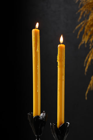 Lifestyle image of the Beautiful Dinner Candle - Ochre