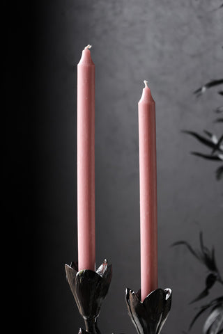 Lifestyle image of the Beautiful Dinner Candle - Old Rose
