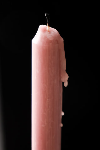 Detail image of the Beautiful Dinner Candle - Old Rose