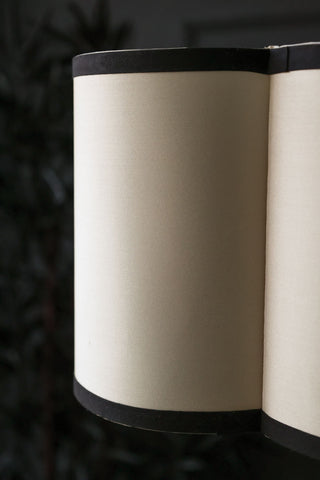 Detail image of the texture on the Black & Cream Lantern Curved Ceiling Light Shade