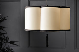 Landscape image of the Black & Cream Lantern Curved Ceiling Lamp Shade