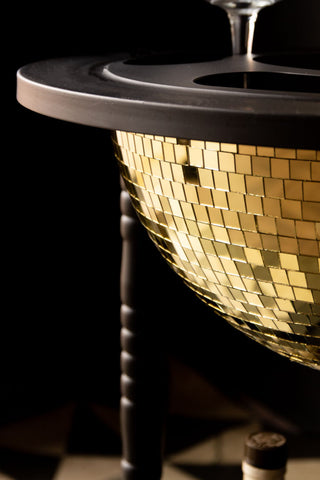 Image of the colour for the Black & Gold Disco Ball Drinks Trolley Cart