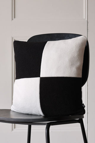 Image of the Black & White Checkered Square Cushion