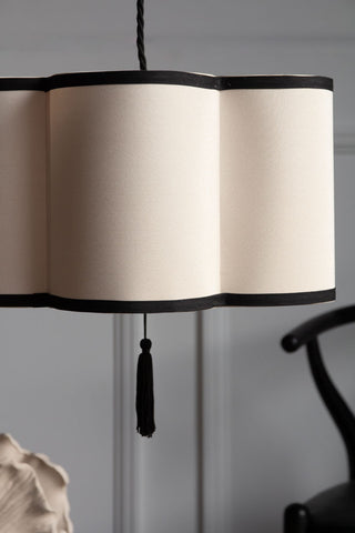 Image of the Black & Cream Lantern Curved Ceiling Lamp Shade